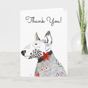 Agradecimiento Tarjeta de felicitación linda y colorida de bull