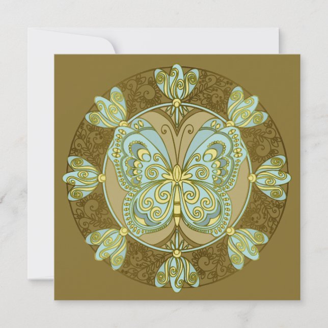 Agradecimiento Tarjeta de felicitación - Mandala de mariposa (Anverso)