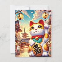 Tarjeta de felicitación Maneki Neko - Perfecto par