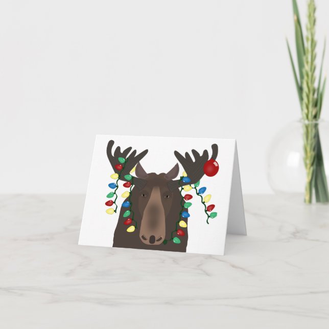 Agradecimiento Tarjeta de felicitación Moose de vacaciones (Anverso)
