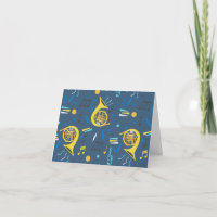 Tarjeta de felicitación musical de la trompa