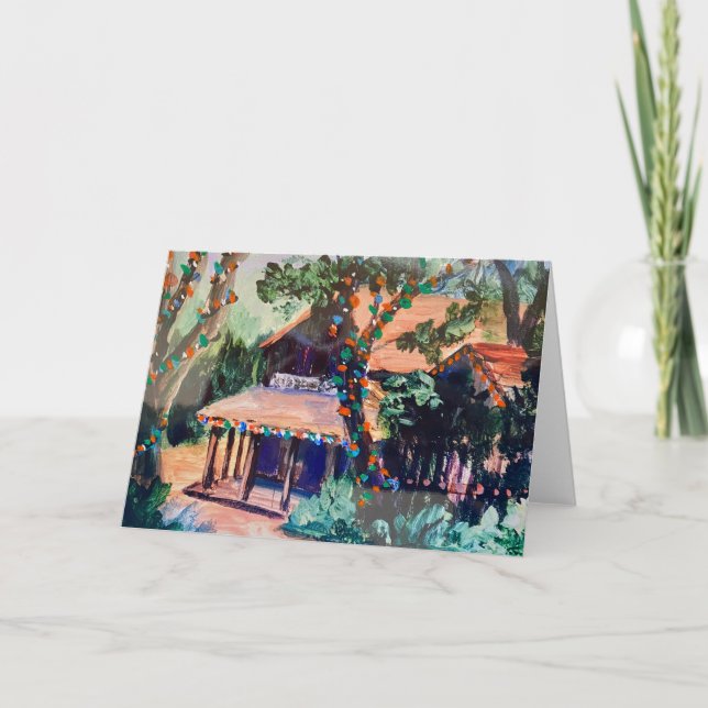 Agradecimiento Tarjeta de felicitación navideña de la tienda Wood (Anverso)