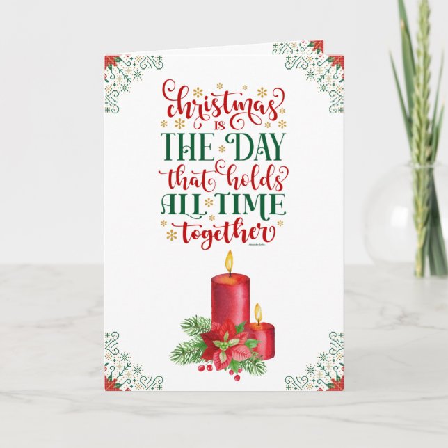 Agradecimiento Tarjeta de felicitación navideña para velas de nav (Anverso)