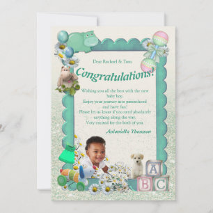 Agradecimiento Tarjeta de Felicitación Niño Nuevo