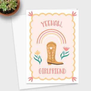 Agradecimiento Tarjeta de felicitación occidental "Yeehaw, Girlfr