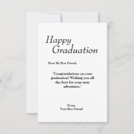 Agradecimiento Tarjeta de felicitación para la graduación