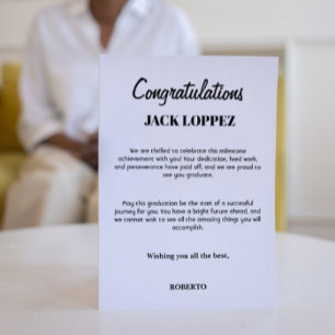 Agradecimiento Tarjeta de felicitación para la graduación