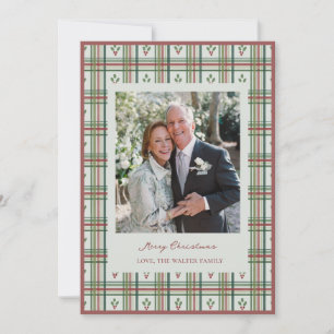 Agradecimiento Tarjeta de felicitación para Navidades de Plaid Ho