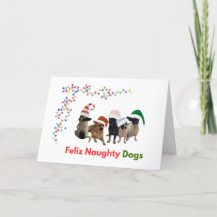 Agradecimiento Tarjeta de felicitación para perros traviesos Feli