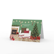 Tarjeta de felicitación para vacaciones en sillón 