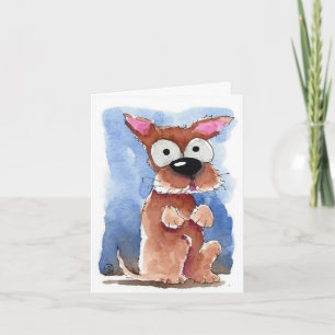 Agradecimiento Tarjeta de Felicitación - Perro Caprichoso Pidiend