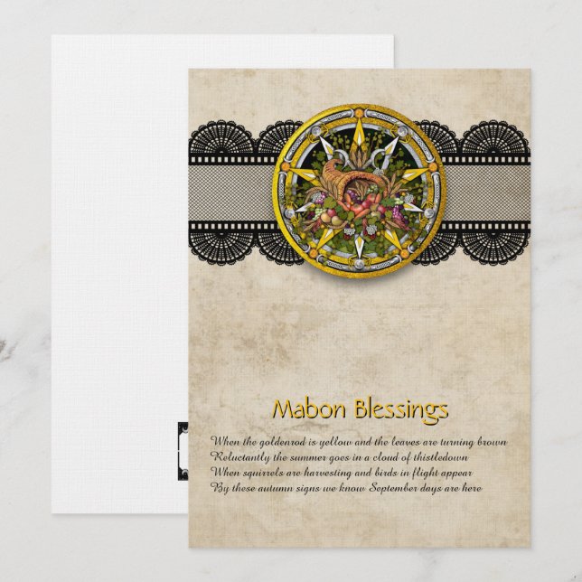 Agradecimiento Tarjeta de felicitación personalizable de Mabon Eq (Anverso / Reverso)
