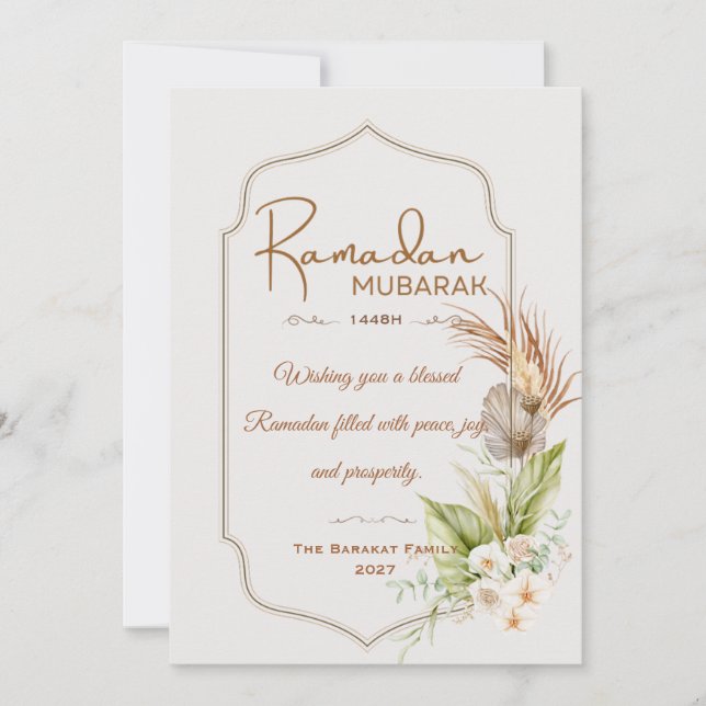 Agradecimiento Tarjeta de felicitación personalizada de Ramadan M (Anverso)