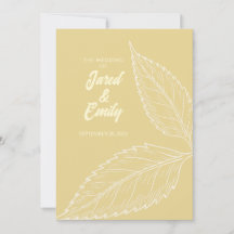 Tarjeta de felicitación plana de boda de oro suave