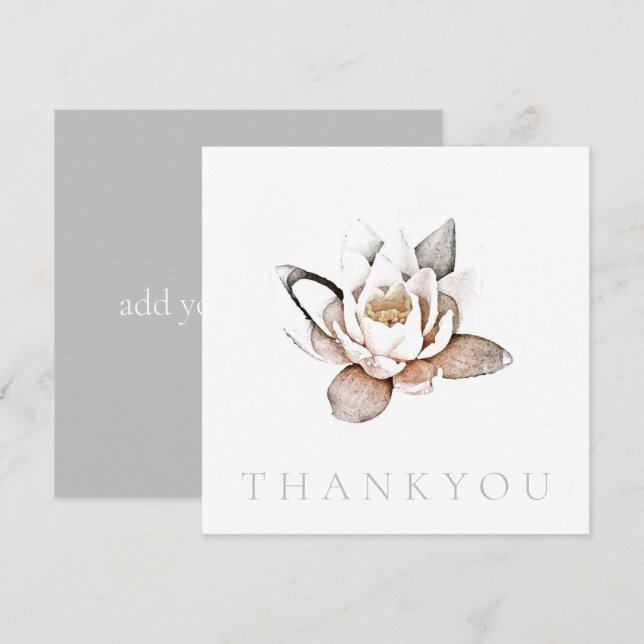 AGRADECIMIENTO TARJETA DE FELICITACIÓN PLANA: GRACIAS: LOTO BLANC (Anverso / Reverso)