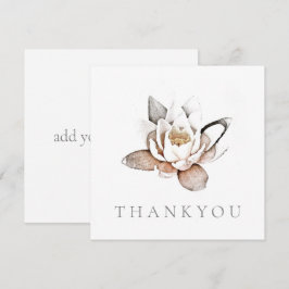 Agradecimiento Tarjeta de felicitación plana: GRACIAS: LOTUS BLAN