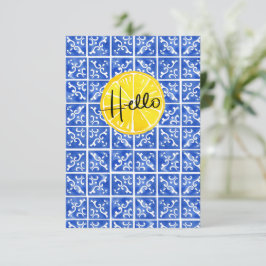 Agradecimiento Tarjeta de felicitación plana "Hello" de Lemon & T