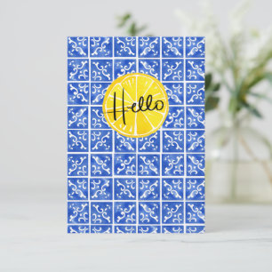 Agradecimiento Tarjeta de felicitación plana "Hello" de Lemon & T