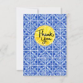 Agradecimiento Tarjeta de felicitación plana Lemon & Tile "Gracia