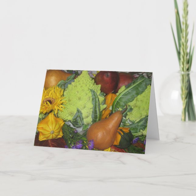 Agradecimiento Tarjeta de felicitación plegada al buqué de otoño (Anverso)