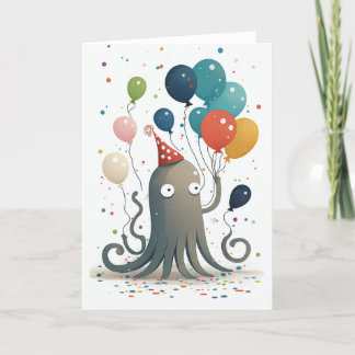 Agradecimiento Tarjeta de felicitación plegada Octopus Fiesta