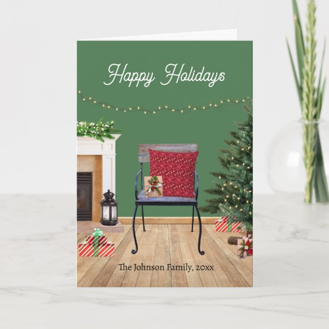 Agradecimiento Tarjeta de felicitación plegada para Navidades rus (Anverso)