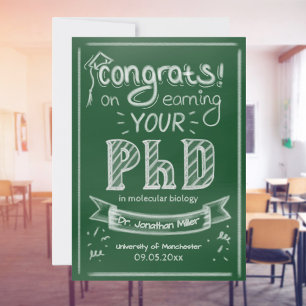 Agradecimiento Tarjeta de felicitación por graduación de doctorad