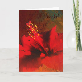 Agradecimiento tarjeta de felicitación roja de hibiscus18