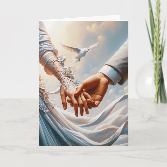 AGRADECIMIENTO TARJETA DE FELICITACIÓN ROMÁNTICA DE BODAS (Anverso)