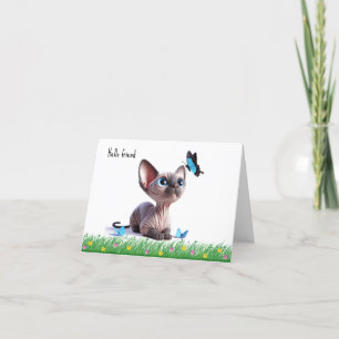 Agradecimiento Tarjeta de felicitación Sphynx Kitten Friend