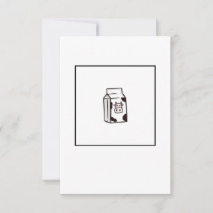 Agradecimiento Tarjeta de felicitación, tarjeta de leche de vaca,