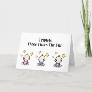 Agradecimiento Tarjeta de felicitación Triplets, 1 chica y 2 niño