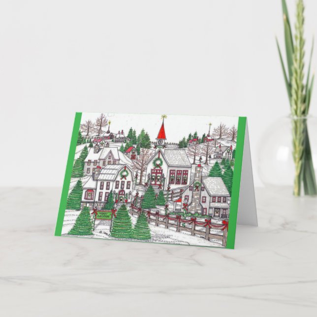 Agradecimiento Tarjeta de felicitación Village 4 para navidades (Anverso)