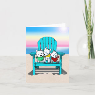 Agradecimiento Tarjeta de felicitación Westie Terrier Beach Trio