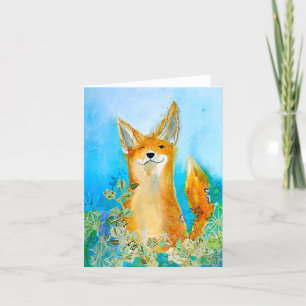 Agradecimiento Tarjeta de felicitación Winking Fox BLANK