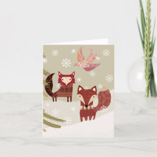 Agradecimiento Tarjeta de felicitación Winter Fox BLANK