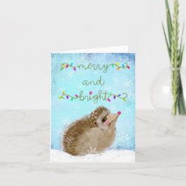 Agradecimiento Tarjeta de felicitación Winter Hedgehog BLANK