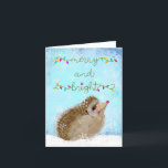 Agradecimiento Tarjeta de felicitación Winter Hedgehog BLANK<br><div class="desc">Esta tarjeta en blanco animará el factor de alegría de las vacaciones!</div>