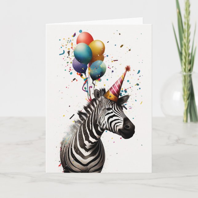 Agradecimiento Tarjeta de felicitación Zebra Fiesta (Anverso)