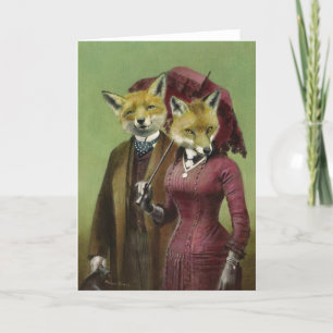 Agradecimiento Tarjeta de felicitaciones a la pareja Fox de Victo