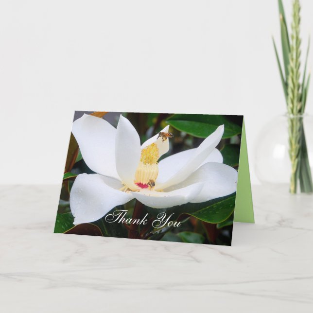 Agradecimiento Tarjeta de felicitaciones a Magnolia y Honeybees (Anverso)