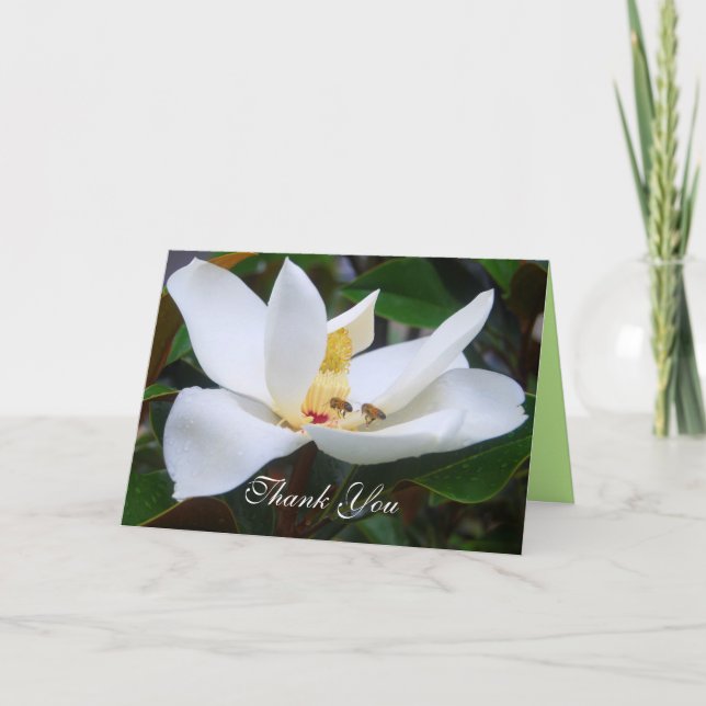 Agradecimiento Tarjeta de felicitaciones a Magnolia y Honeybees (Anverso)