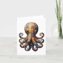 Tarjeta de felicitaciones Octopus de Patchwork