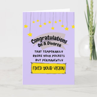 Agradecimiento Tarjeta de felicitaciones por divorcio - Fija su v