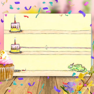 Agradecimiento Tarjeta de Feliz Cumpleaños Camaleón
