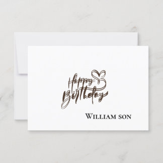 Agradecimiento Tarjeta de Feliz Cumpleaños Clásica en Blanco y Ne