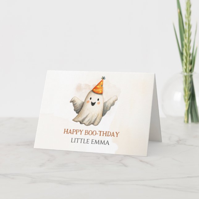 Agradecimiento Tarjeta de Feliz Cumpleaños de Fantasma Lindo y Es (Anverso)