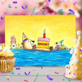 Agradecimiento Tarjeta de Feliz Cumpleaños de Nutria Marina