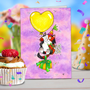 Agradecimiento Tarjeta de Feliz Cumpleaños Gato Calico