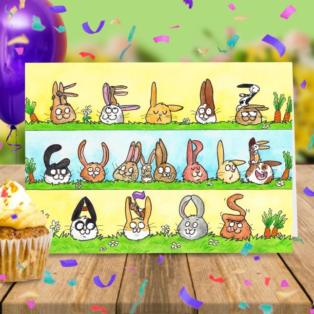 Agradecimiento Tarjeta de Feliz Cumpleaños para conejitos (Subido por el creador)